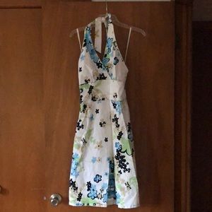 Jonathan Martin Halter Floral Print Dress